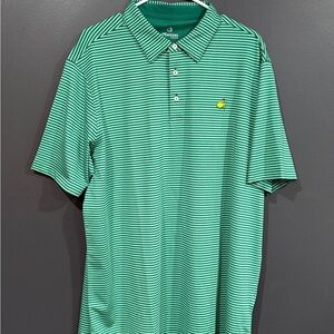 Masters Tech Green Striped Polo Shirt